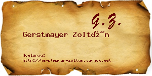 Gerstmayer Zoltán névjegykártya